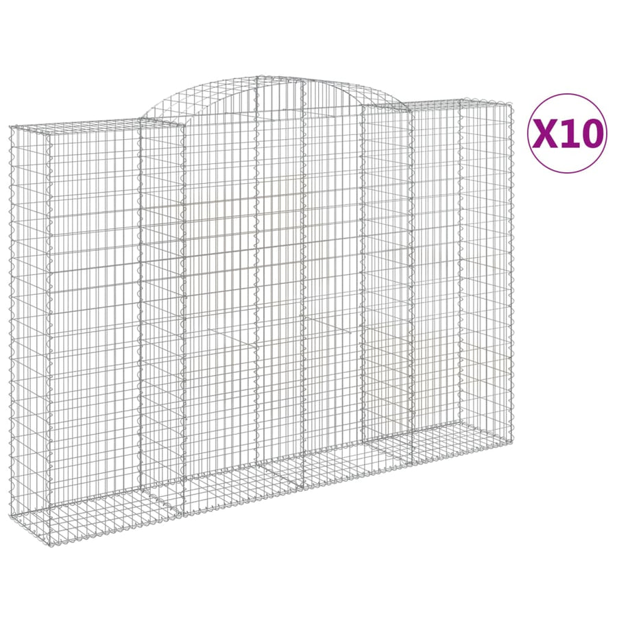 Schanskorven 10 st gewelfd 300x50x200/220 cm ijzer 10 300 x 50 x 200/220 cm