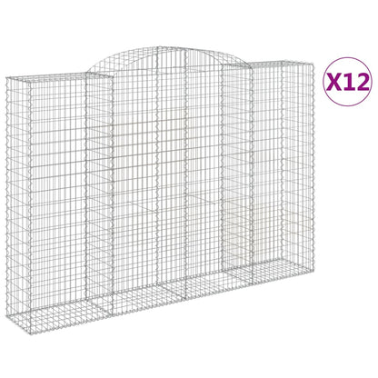 Schanskorven 12 st gewelfd 300x50x200/220 cm ijzer 12 300 x 50 x 200/220 cm