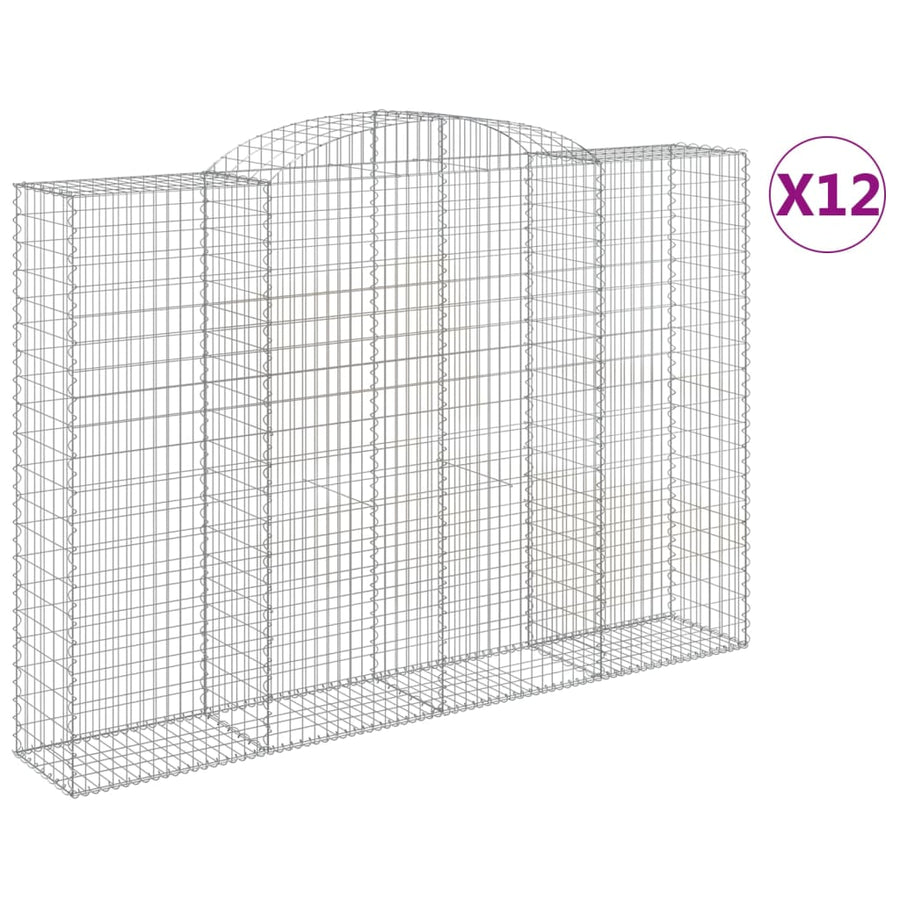 Schanskorven 12 st gewelfd 300x50x200/220 cm ijzer 12 300 x 50 x 200/220 cm