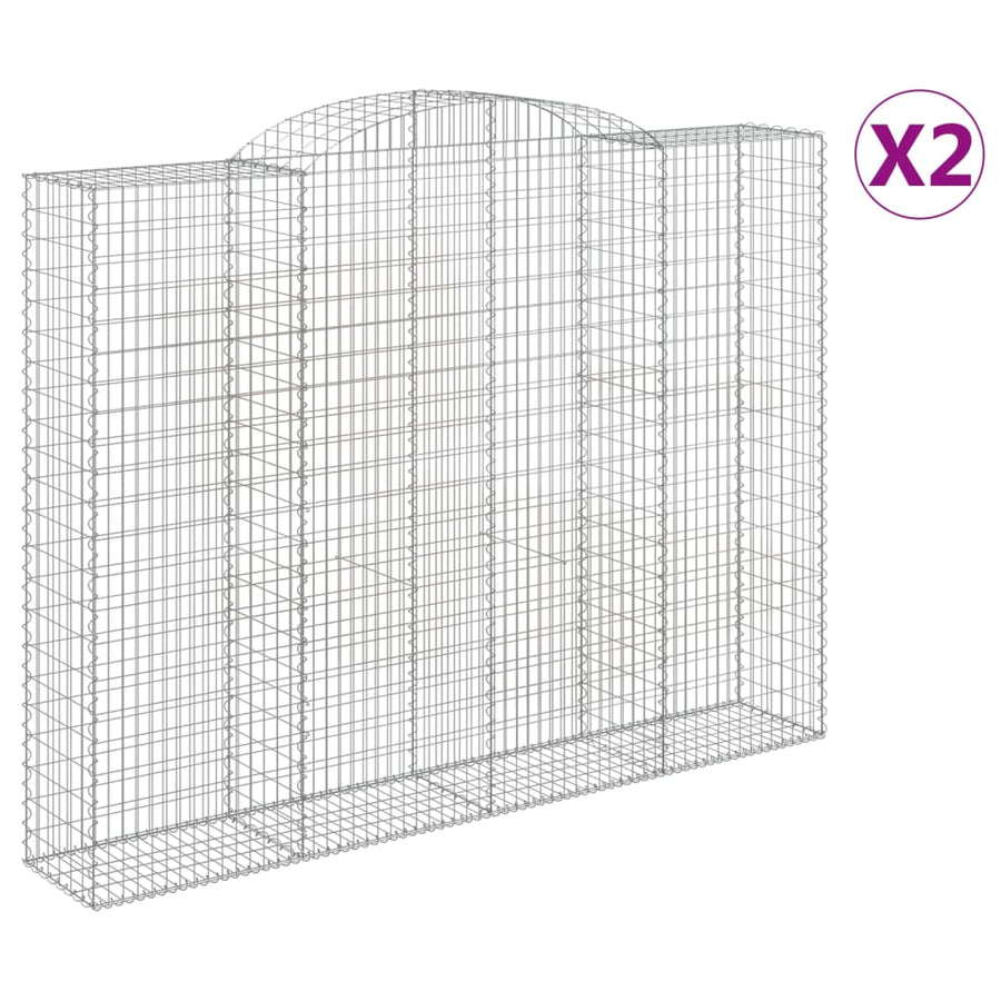 Schanskorven 2 st gewelfd 300x50x220/240 cm ijzer 2 300 x 50 x 220/240 cm