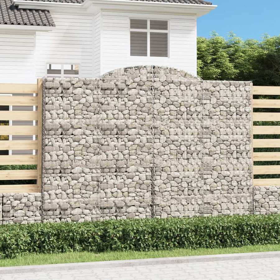 Schanskorven 2 st gewelfd 300x50x220/240 cm ijzer 2 300 x 50 x 220/240 cm
