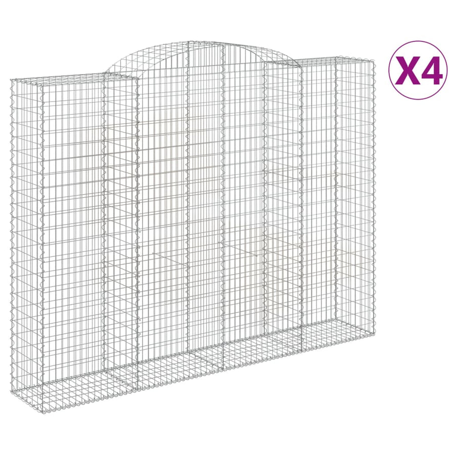 Schanskorven 4 st gewelfd 300x50x220/240 cm ijzer 4 300 x 50 x 220/240 cm