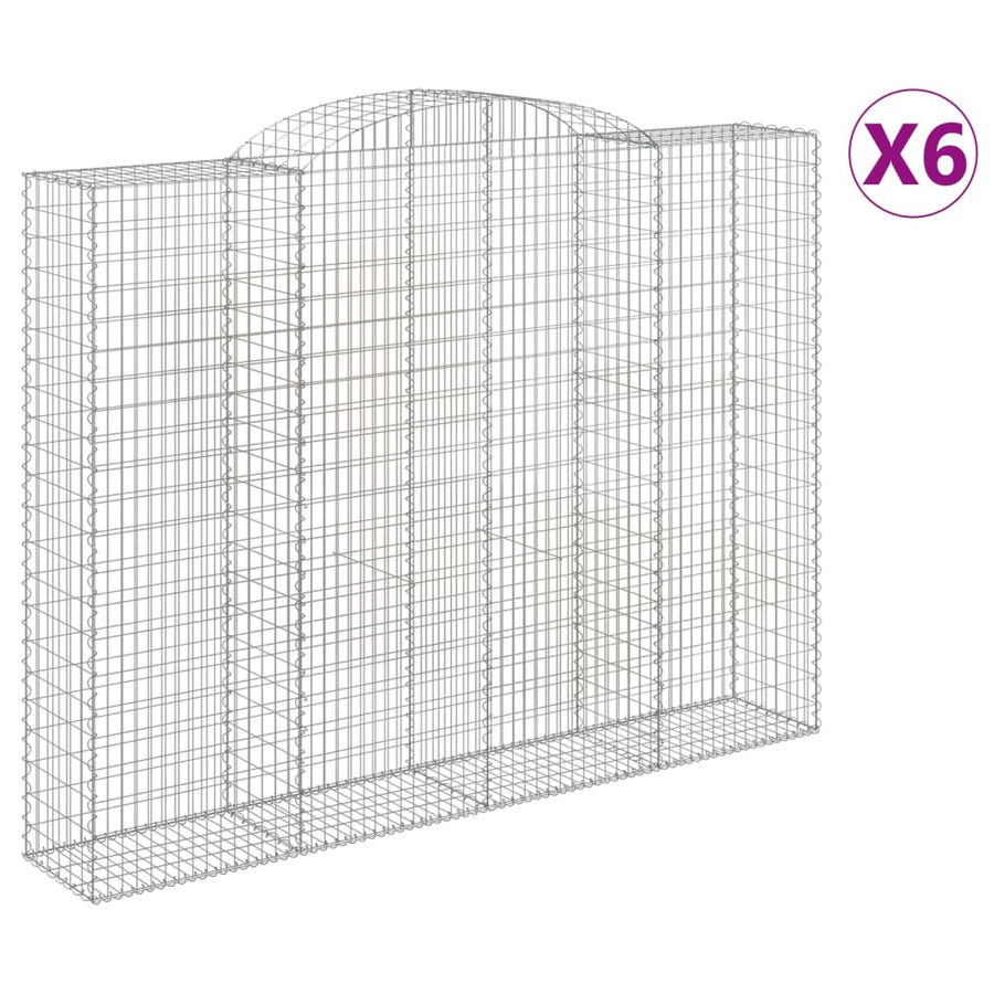Schanskorven 6 st gewelfd 300x50x220/240 cm ijzer 6 300 x 50 x 220/240 cm