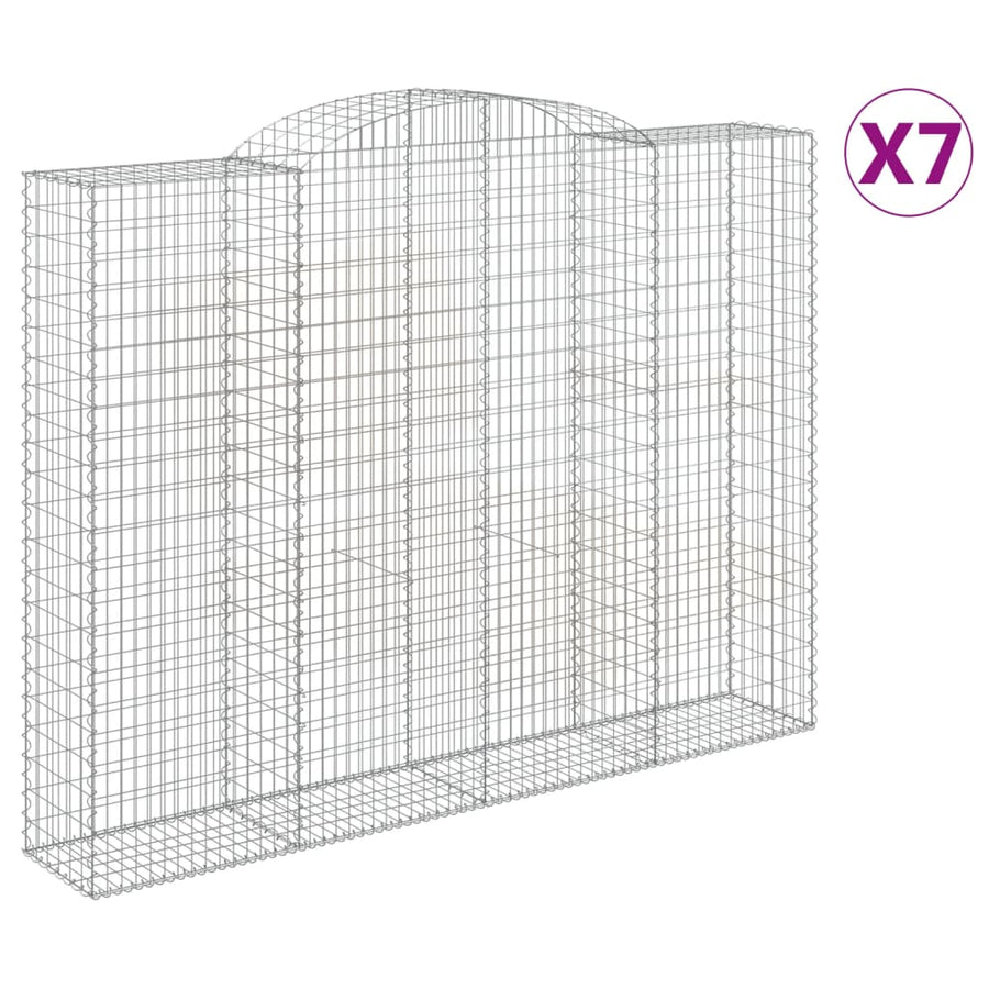 Schanskorven 7 st gewelfd 300x50x220/240 cm ijzer 7 300 x 50 x 220/240 cm