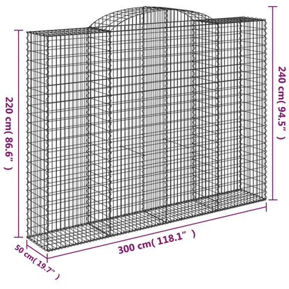 Schanskorven 7 st gewelfd 300x50x220/240 cm ijzer 7 300 x 50 x 220/240 cm
