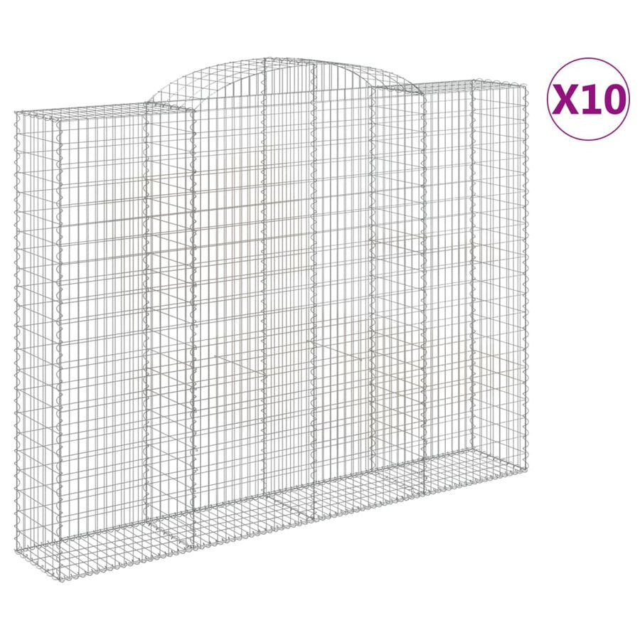 Schanskorven Gewelfd Ijzer Hoogglans Wit 300 x 50 x 220/240 cm 10