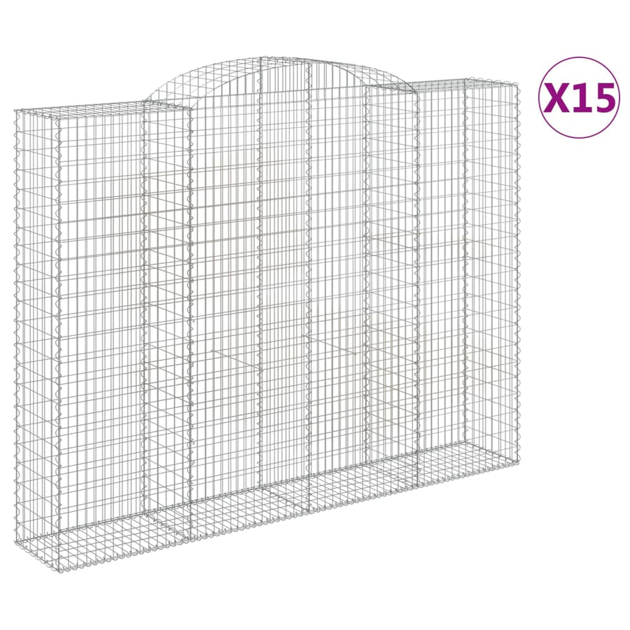 Schanskorven 15 st gewelfd 300x50x220/240 cm ijzer 15 300 x 50 x 220/240 cm