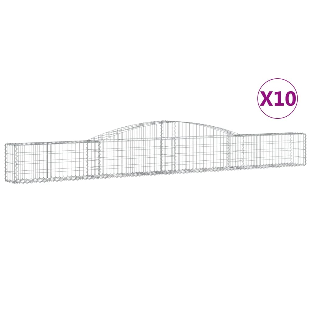 Schanskorven 10 st gewelfd 400x30x40/60 cm ijzer 10 400 x 30 x 40/60 cm
