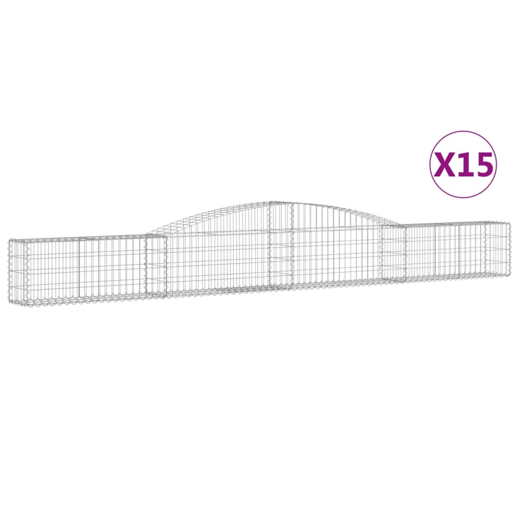 Schanskorven 15 st gewelfd 400x30x40/60 cm ijzer 15 400 x 30 x 40/60 cm