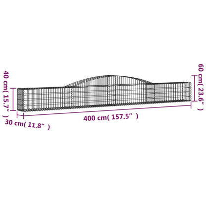 Schanskorven 15 st gewelfd 400x30x40/60 cm ijzer 15 400 x 30 x 40/60 cm