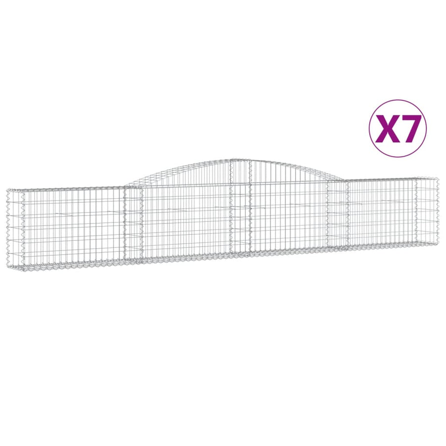 Schanskorven 7 st gewelfd 400x30x60/80 cm ijzer 7 400 x 30 x 60/80 cm