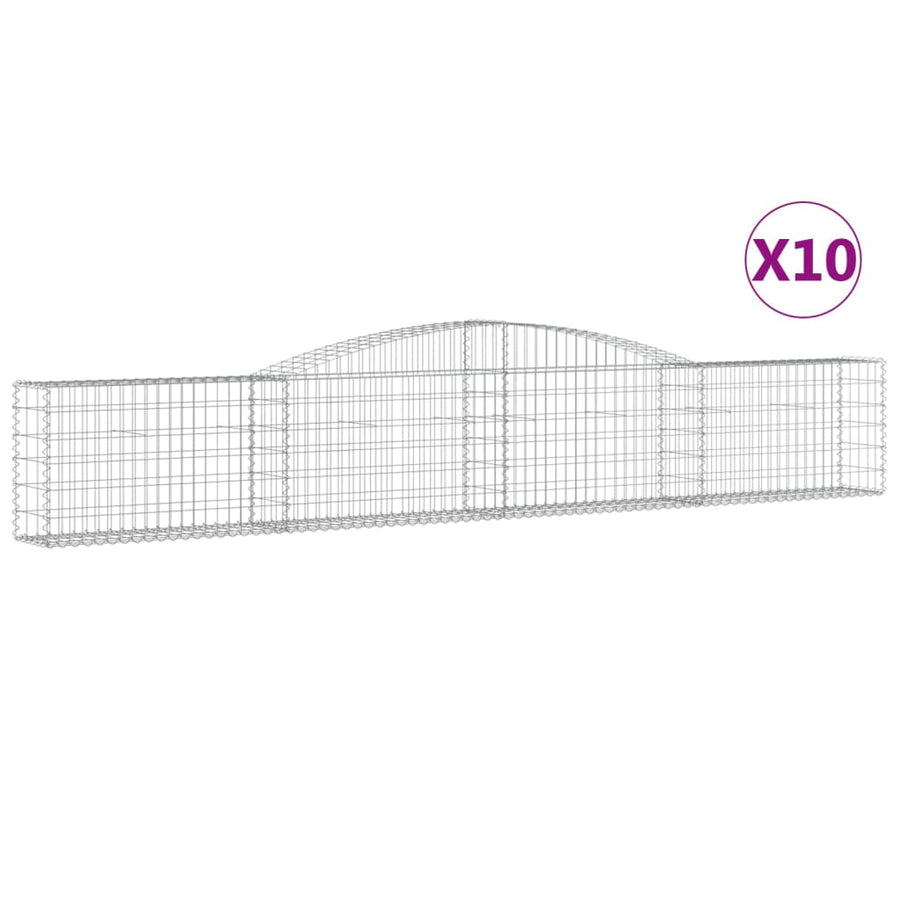 Schanskorven 10 st gewelfd 400x30x60/80 cm ijzer 10 400 x 30 x 60/80 cm