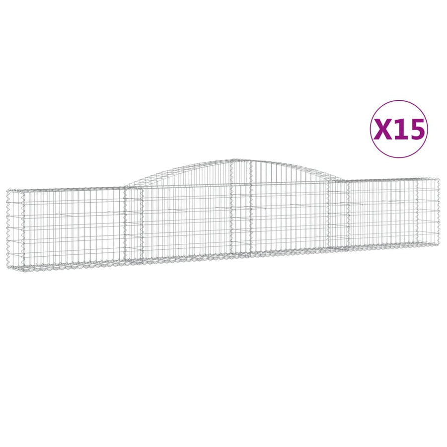 Schanskorven 15 st gewelfd 400x30x60/80 cm ijzer 15 400 x 30 x 60/80 cm
