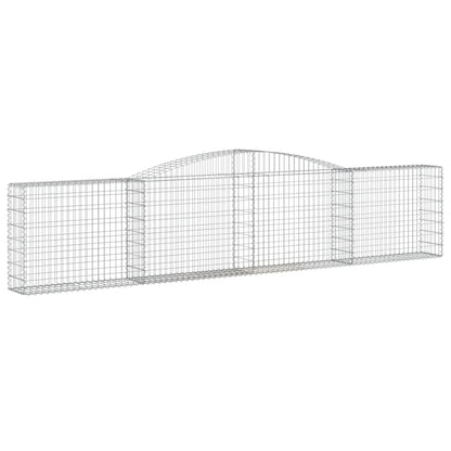 Schanskorven 4 st gewelfd 400x30x80/100 cm ijzer 4 400 x 30 x 80/100 cm