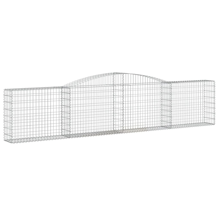 Schanskorven 4 st gewelfd 400x30x80/100 cm ijzer 4 400 x 30 x 80/100 cm