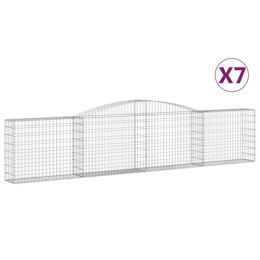 Schanskorven 7 st gewelfd 400x30x80/100 cm ijzer 7 400 x 30 x 80/100 cm