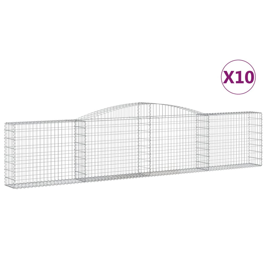 Schanskorven 10 st gewelfd 400x30x80/100 cm ijzer 10 400 x 30 x 80/100 cm
