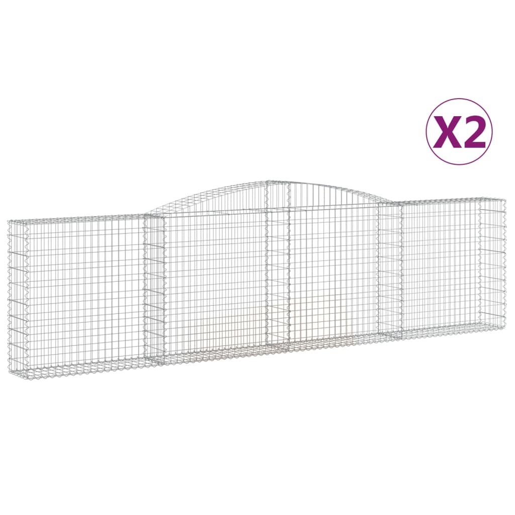Schanskorven 2 st gewelfd 400x30x100/120 cm ijzer 2 400 x 30 x 100/120 cm
