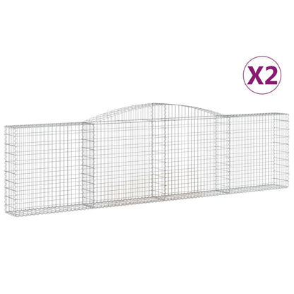 Schanskorven 2 st gewelfd 400x30x100/120 cm ijzer 2 400 x 30 x 100/120 cm