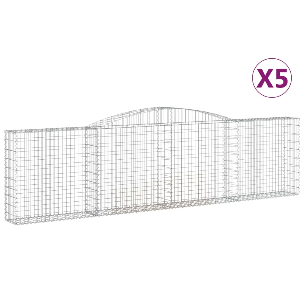 Schanskorven 5 st gewelfd 400x30x100/120 cm ijzer 5 400 x 30 x 100/120 cm