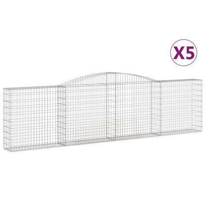 Schanskorven 5 st gewelfd 400x30x100/120 cm ijzer 5 400 x 30 x 100/120 cm
