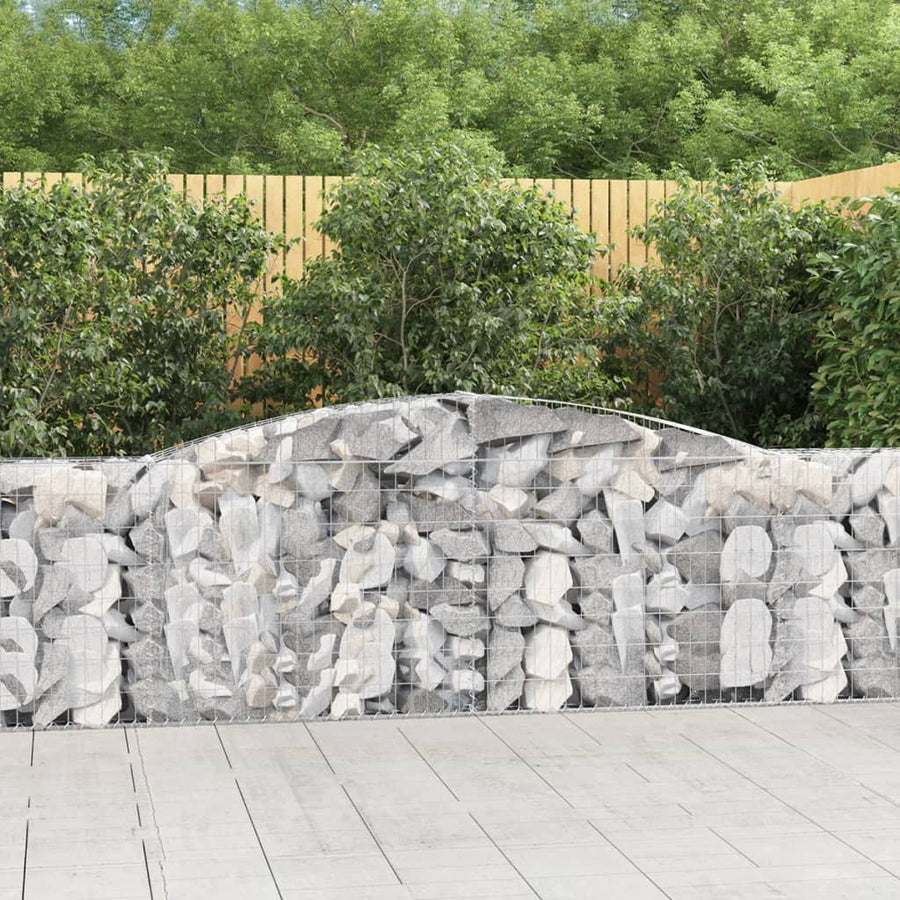 Schanskorven 5 st gewelfd 400x30x100/120 cm ijzer 5 400 x 30 x 100/120 cm