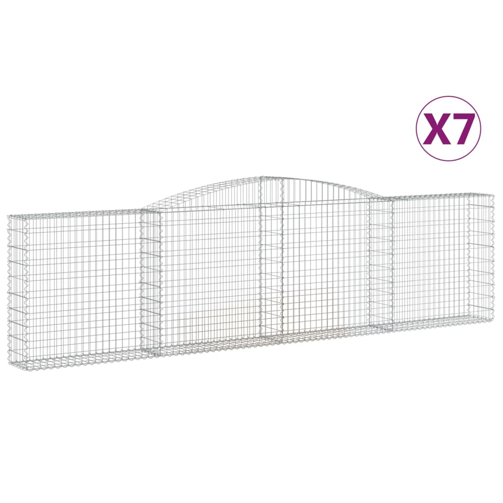 Schanskorven 7 st gewelfd 400x30x100/120 cm ijzer 7 400 x 30 x 100/120 cm