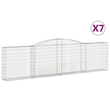 Schanskorven 7 st gewelfd 400x30x100/120 cm ijzer 7 400 x 30 x 100/120 cm