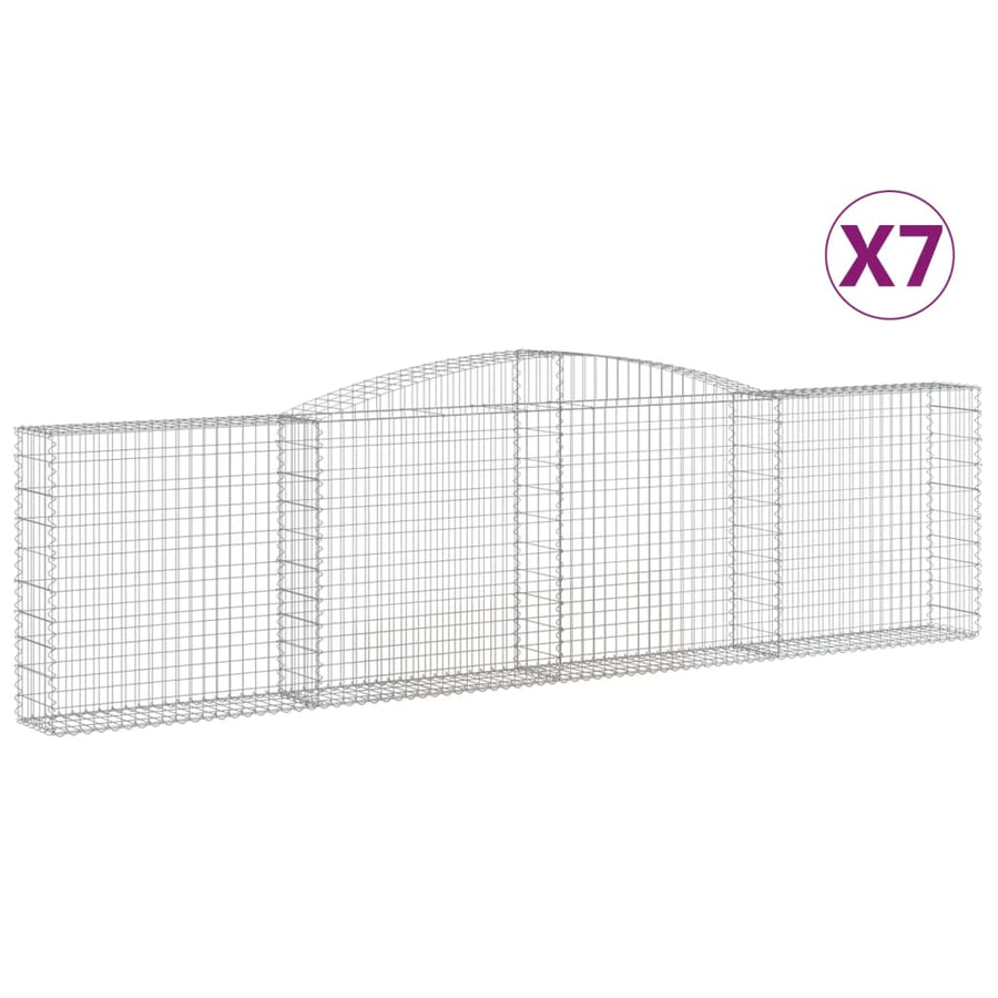 Schanskorven 7 st gewelfd 400x30x100/120 cm ijzer 7 400 x 30 x 100/120 cm