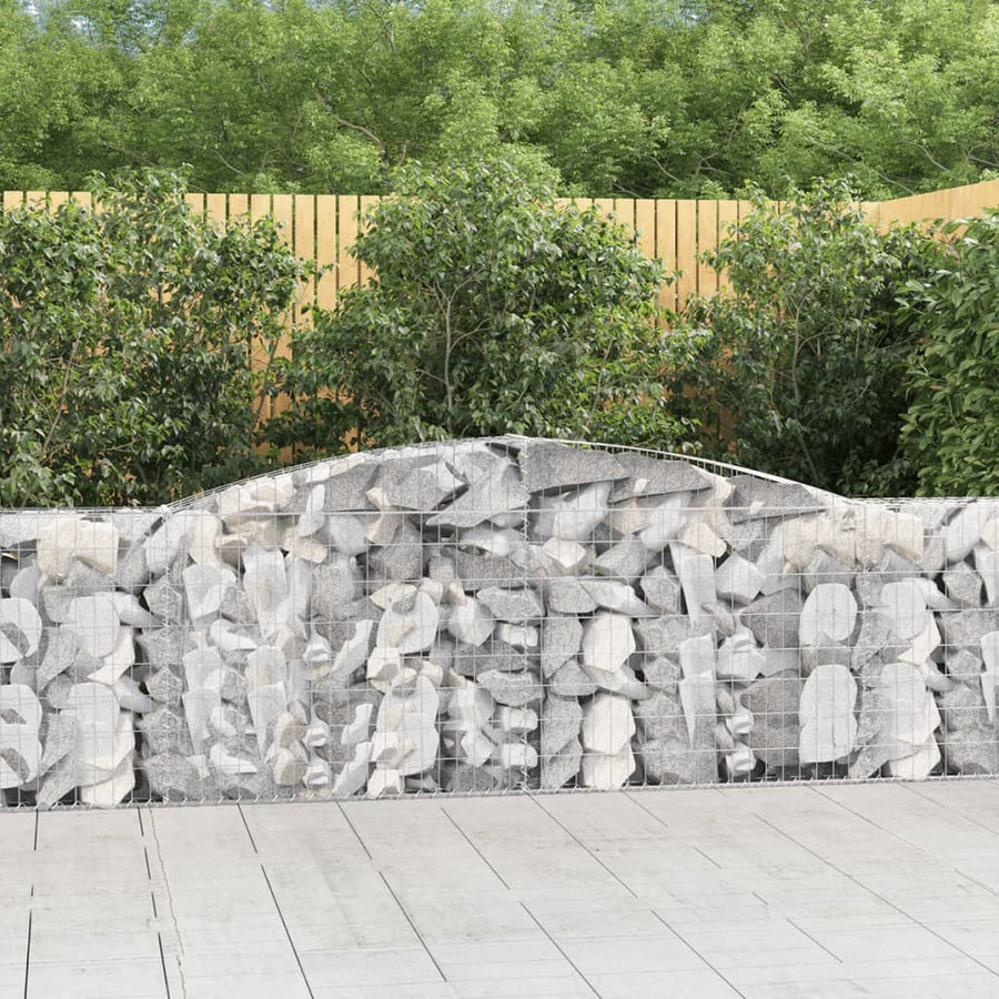 Schanskorven 9 st gewelfd 400x30x100/120 cm ijzer 9 400 x 30 x 100/120 cm
