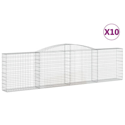 Schanskorven 10 st gewelfd 400x30x100/120 cm ijzer 10 400 x 30 x 100/120 cm