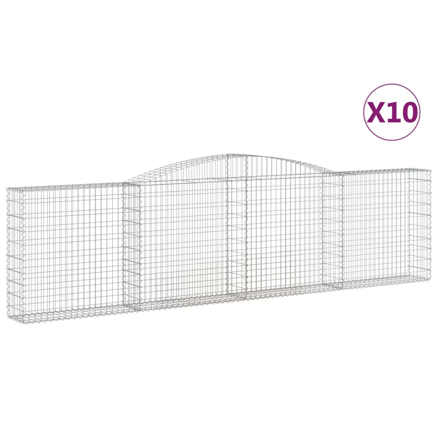 Schanskorven 10 st gewelfd 400x30x100/120 cm ijzer 10 400 x 30 x 100/120 cm