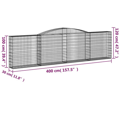 Schanskorven 20 st gewelfd 400x30x100/120 cm ijzer 20 400 x 30 x 100/120 cm