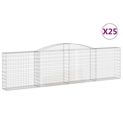 Schanskorven 25 st gewelfd 400x30x100/120 cm ijzer 25 400 x 30 x 100/120 cm