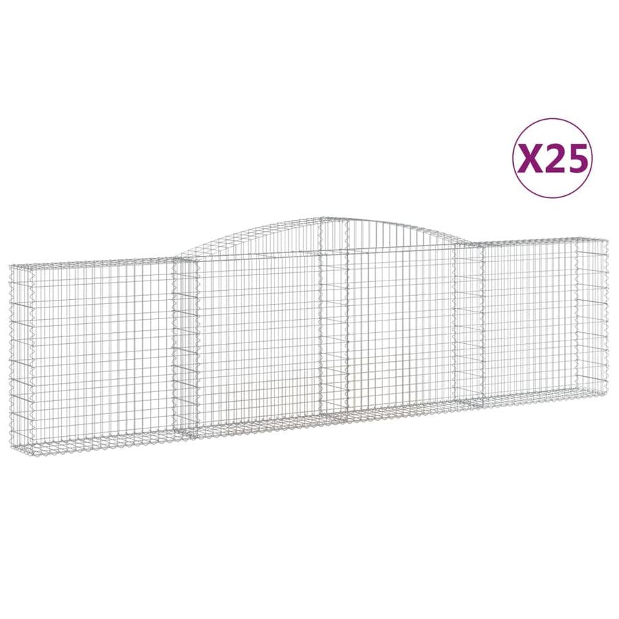 Schanskorven 25 st gewelfd 400x30x100/120 cm ijzer 25 400 x 30 x 100/120 cm