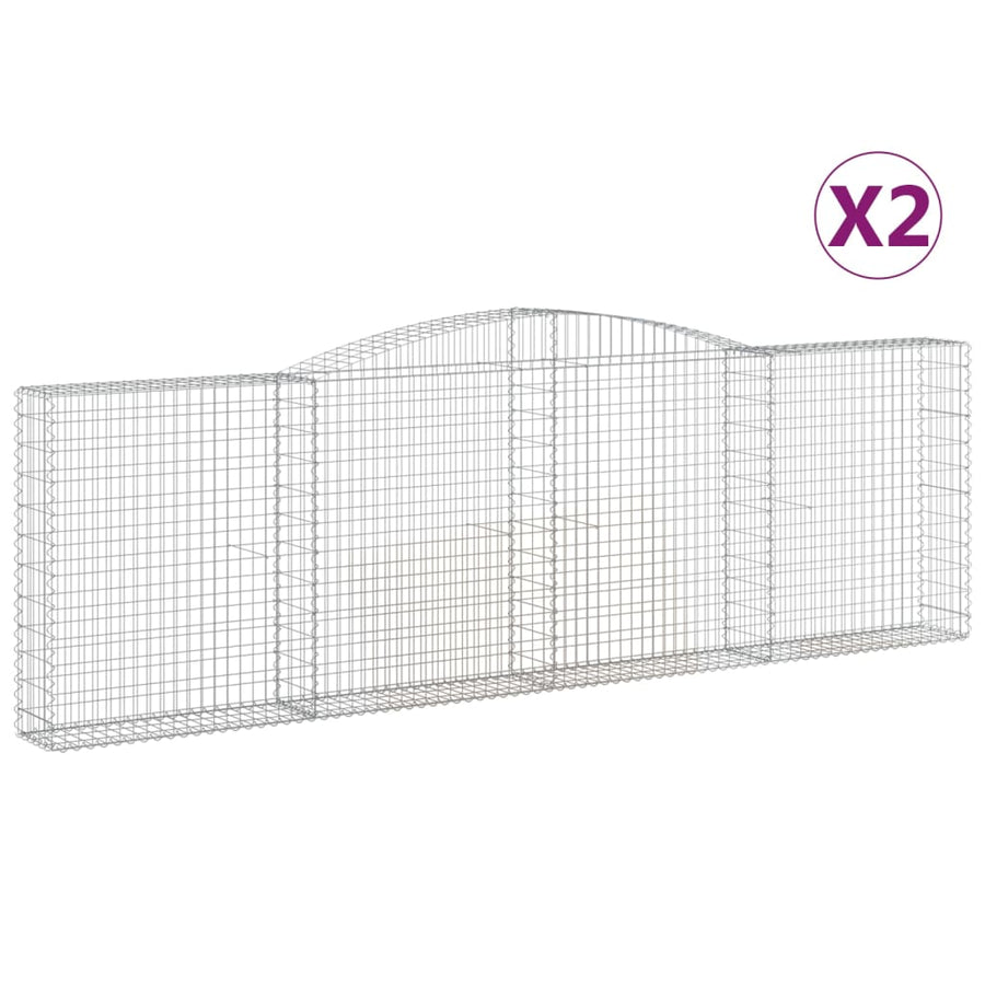 Schanskorven 2 st gewelfd 400x30x120/140 cm ijzer 2 400 x 30 x 120/140 cm