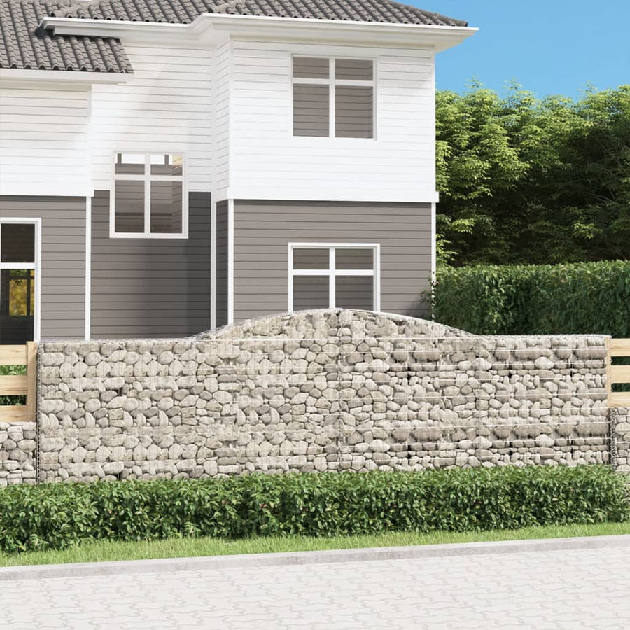 Schanskorven 2 st gewelfd 400x30x120/140 cm ijzer 2 400 x 30 x 120/140 cm