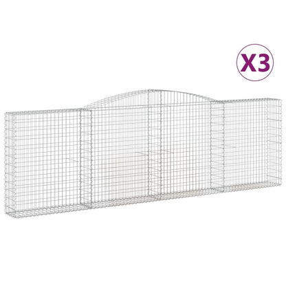 Schanskorven 3 st gewelfd 400x30x120/140 cm ijzer 3 400 x 30 x 120/140 cm