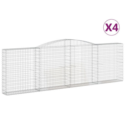 Schanskorven 4 st gewelfd 400x30x120/140 cm ijzer 4 400 x 30 x 120/140 cm
