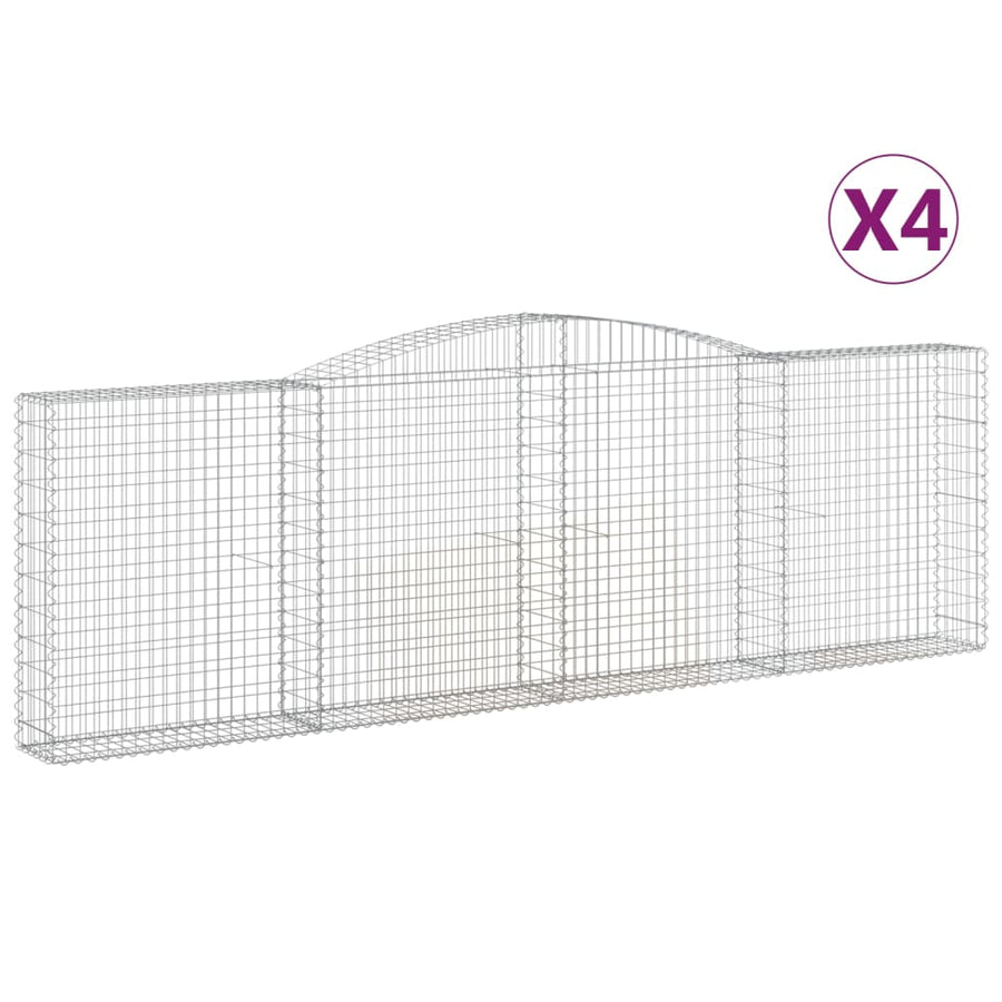 Schanskorven 4 st gewelfd 400x30x120/140 cm ijzer 4 400 x 30 x 120/140 cm