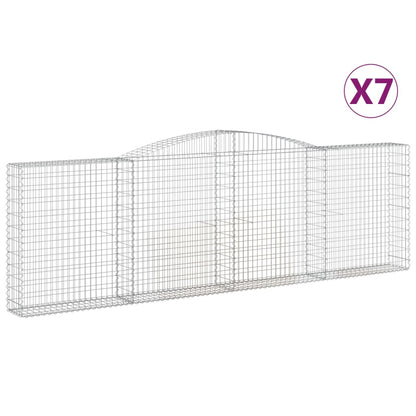 Schanskorven 7 st gewelfd 400x30x120/140 cm ijzer 7 400 x 30 x 120/140 cm