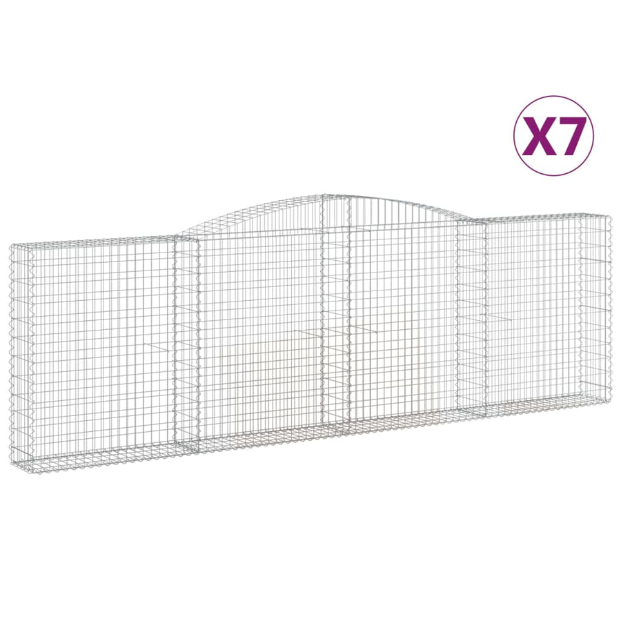 Schanskorven 7 st gewelfd 400x30x120/140 cm ijzer 7 400 x 30 x 120/140 cm