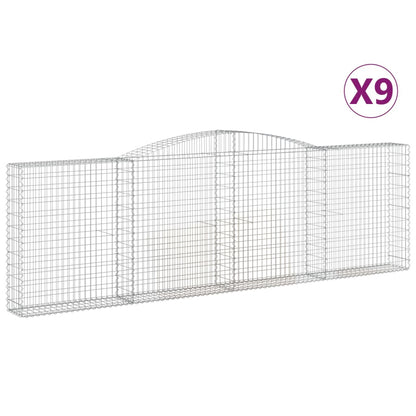 Schanskorven 9 st gewelfd 400x30x120/140 cm ijzer 9 400 x 30 x 120/140 cm