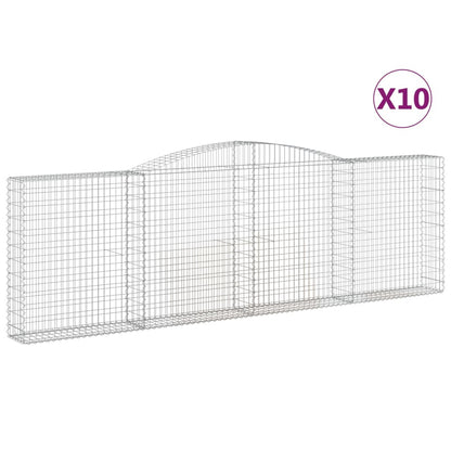 Schanskorven 10 st gewelfd 400x30x120/140 cm ijzer 10 400 x 30 x 120/140 cm