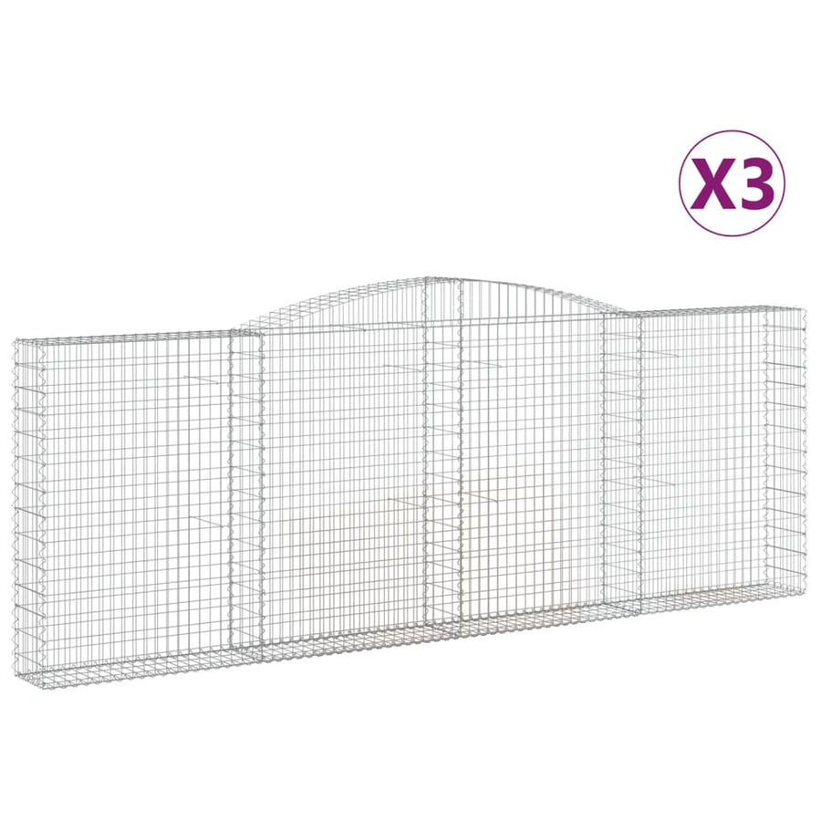 Schanskorven 3 st gewelfd 400x30x140/160 cm ijzer 3 400 x 30 x 140/160 cm
