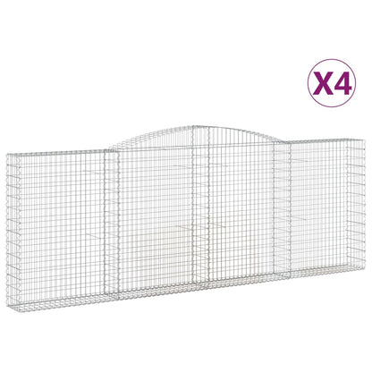 Schanskorven 4 st gewelfd 400x30x140/160 cm ijzer 4 400 x 30 x 140/160 cm