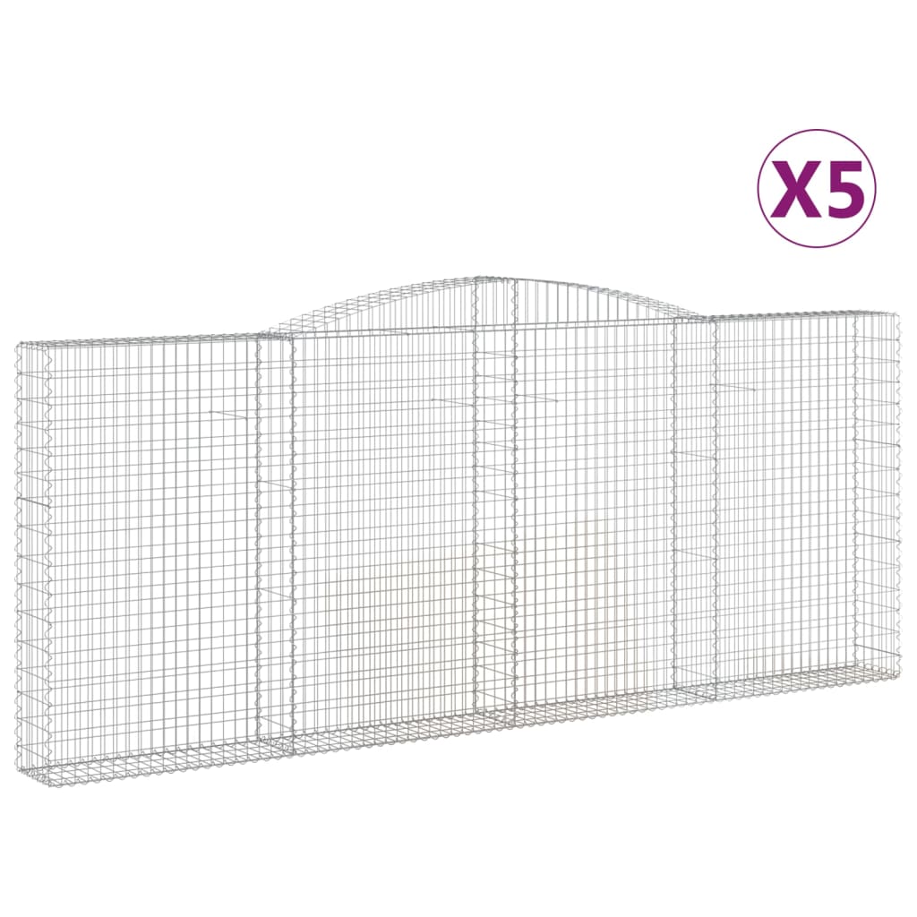 Schanskorven 5 st gewelfd 400x30x160/180 cm ijzer 5 400 x 30 x 160/180 cm