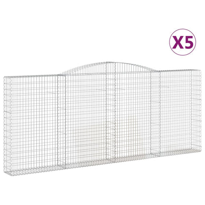 Schanskorven 5 st gewelfd 400x30x160/180 cm ijzer 5 400 x 30 x 160/180 cm