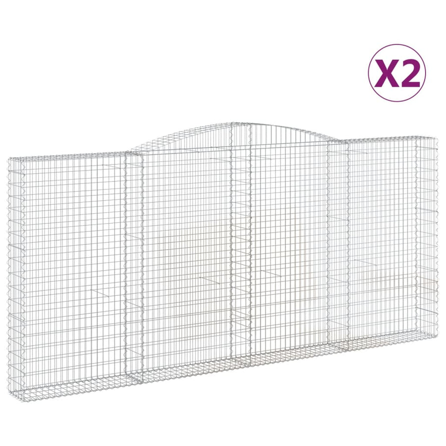 Schanskorven 2 st gewelfd 400x30x180/200 cm ijzer 2 400 x 30 x 180/200 cm