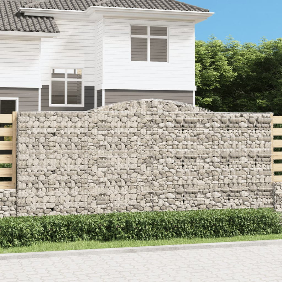 Schanskorven 2 st gewelfd 400x30x180/200 cm ijzer 2 400 x 30 x 180/200 cm